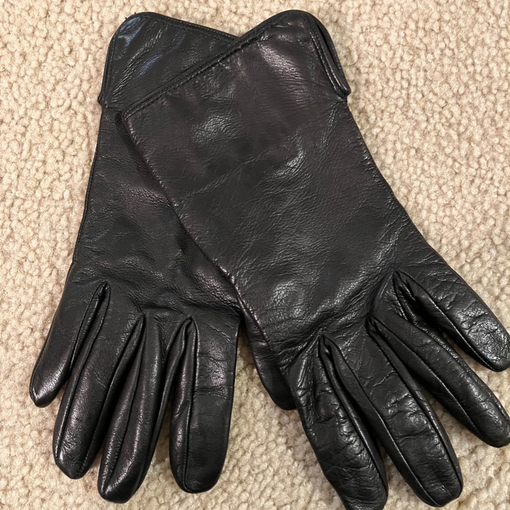 LEATHER GLOVES BURBERRY SIZE 6 1/2 - FREE SHIPPING - Picture 2 of 6